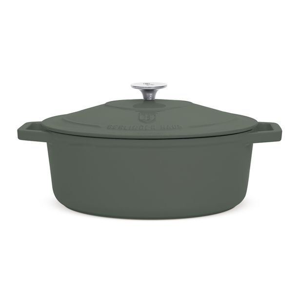 BERLINGERHAUS Pekáč litinový s poklicí 32 cm Matte Green Collection BH-8968