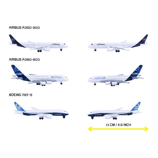 Letadlo kovové 11 cm, 3 druhy