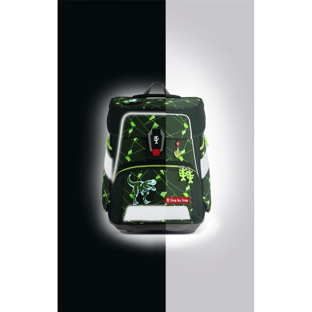 Školní aktovka Step by Step SPACE SHINE, Dino Night Tyro - 5 dílný set, AGR certifikát