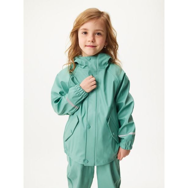 Unuo Dětská nepromokavá bunda bez zateplení, Zelená