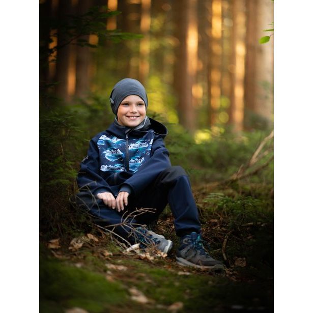 Unuo, Dětské softshellové kalhoty s fleecem Street Strong, Tm. Modročerná