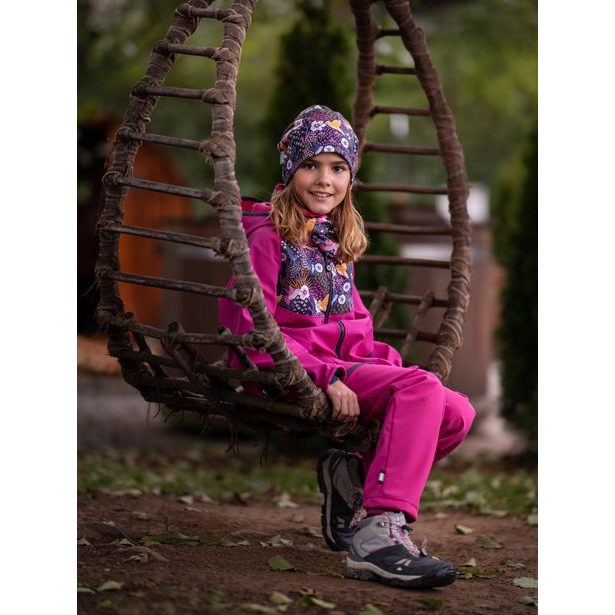 Unuo, Dětská čepice fleecová spadená, Kolibřík