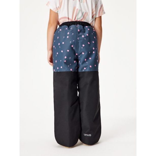 Unuo, Dětské zimní rostoucí oteplovačky Polar, Černá, Květiny