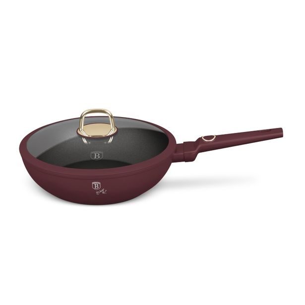 BERLINGERHAUS Pánev wok s poklicí a titanovým povrchem 28 cm Leonardo Collection BH-8034