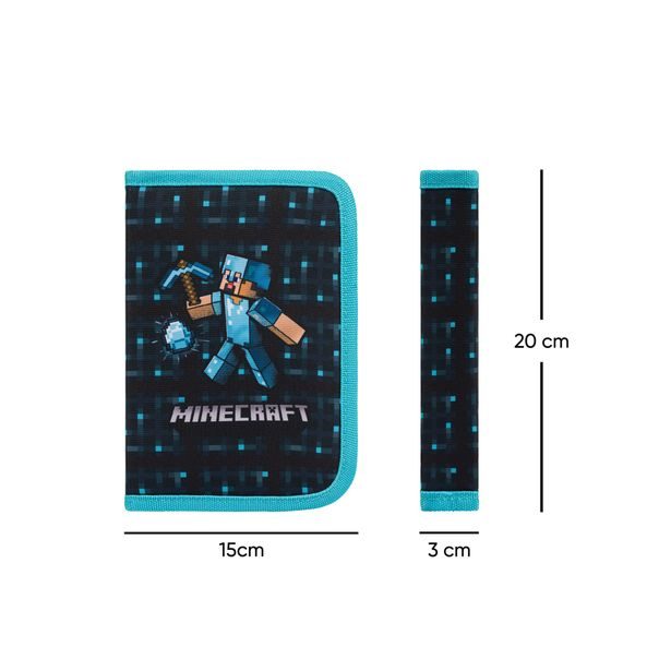 BAAGL Školní penál jednopatrový Minecraft Blue Axe
