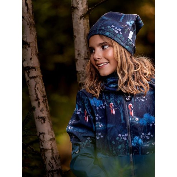 Unuo, Dívčí softshellový kabát s fleecem Street, Kobaltová, Čarovná liška