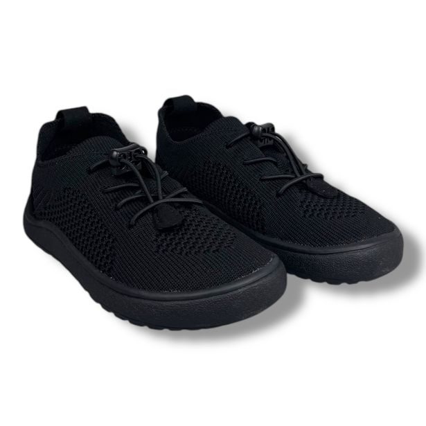 Dětská plátěná obuv BAREFOOT Protetika - černé