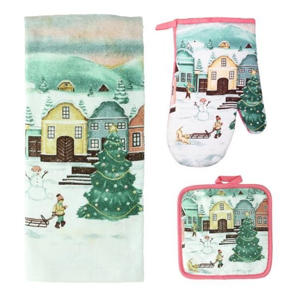 TORO SET KUCHYŇSKÝ-RUKAVICE,CHŇAPKA,UTĚRKA VESNIČKA_hamashop