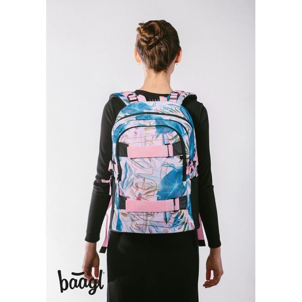 BAAGL SET 5 Skate Leafs: batoh, penál, sáček, ledvinka, obal na notebook