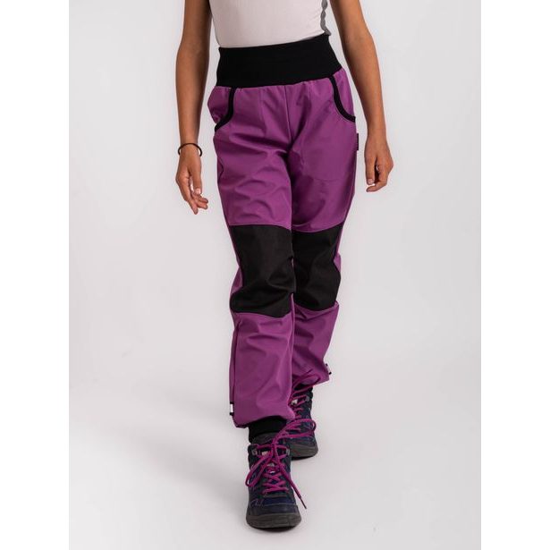 Unuo, Dětské softshellové kalhoty s fleecem Street Strong, Ostružinová