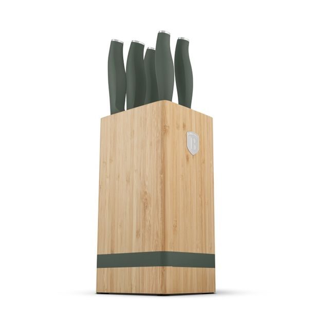 BERLINGERHAUS Sada nožů se stojanem BAMBOO 6 ks Matte Green Collection BH-2751