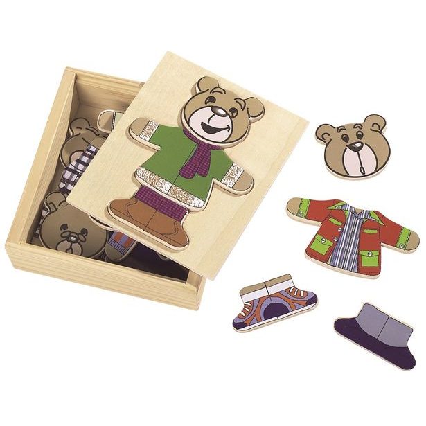 Dřevěná skládačka medvídek