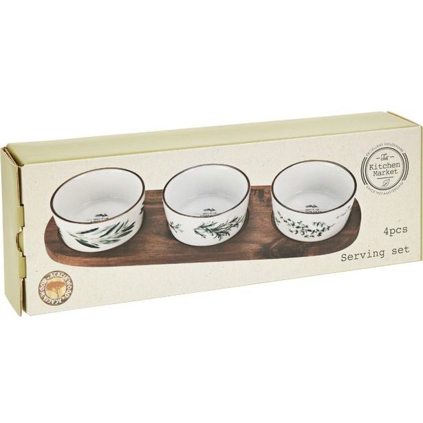 EXCELLENT HOUSEWARE Sada misek na pochutiny servírovací s tácem 4 ks KO-210000920