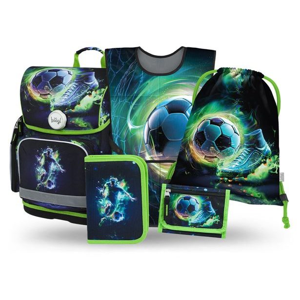 BAAGL SET 5 Ergo Fotbal Hráč: aktovka, penál, sáček, zástěra, peněženka