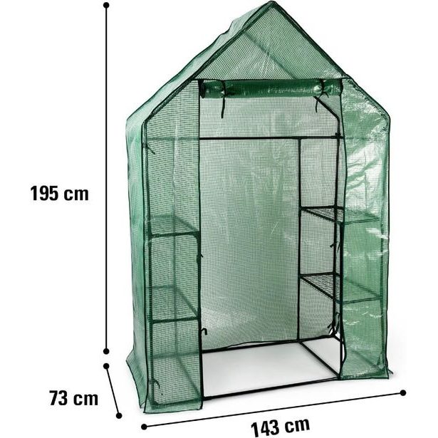 KINZO Zahradní foliovník se vstupem 6 polic 195x73x143 mm ED-219566