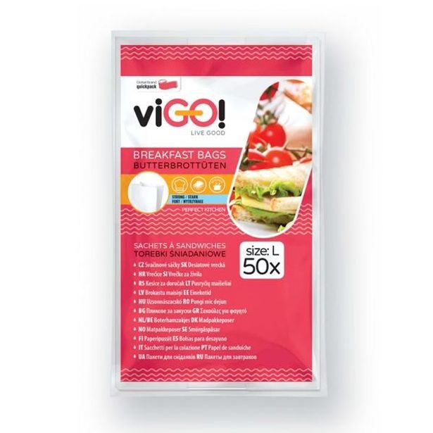 VIGO SÁČKY PAPÍROVÉ SNÍDAŇOVÉ VIGO, 19X22CM BÍLÉ, 50 KS