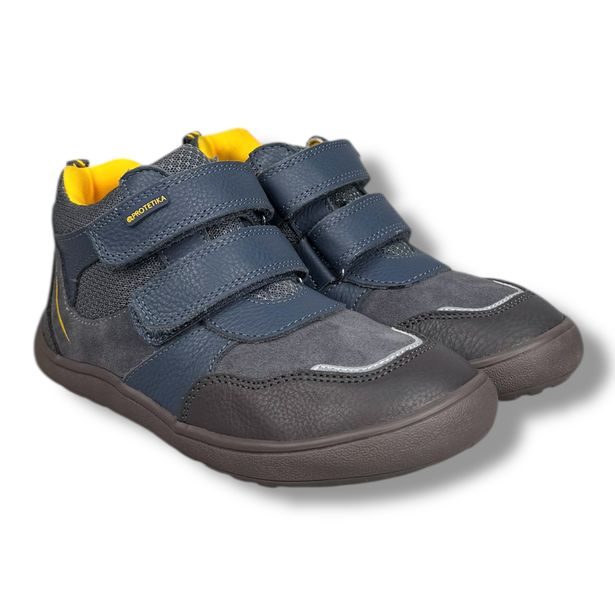 Dětská BAREFOOT celoroční kotníková obuv s membránou Protetika - Šedomodré