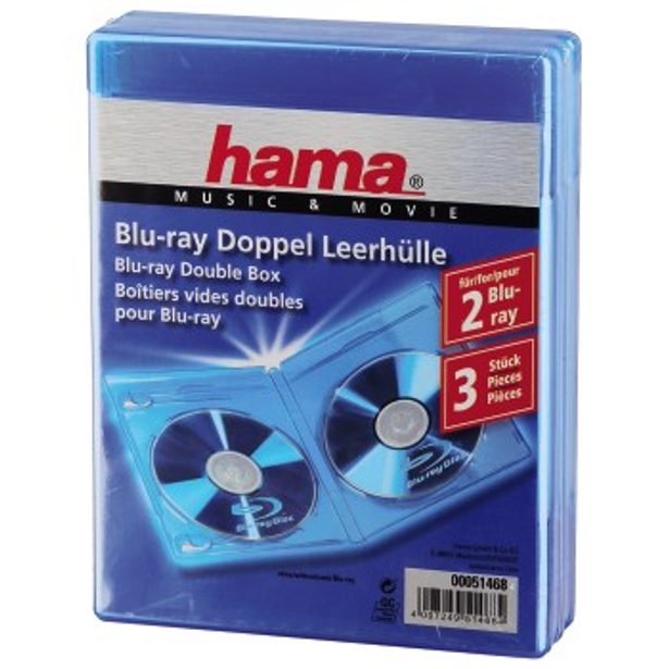 Hama obal pro 2 Blu-ray disky, modrý, 3 ks v balení (cena za balení'