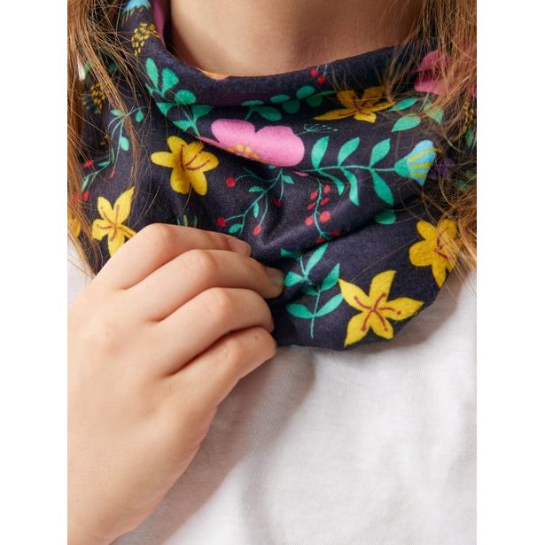 Unuo Dětský nákrčník z fleecu Basic, Kytičky