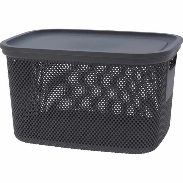 EXCELLENT HOUSEWARE Úložný koš s víkem 18 l černá KO-027000210cern