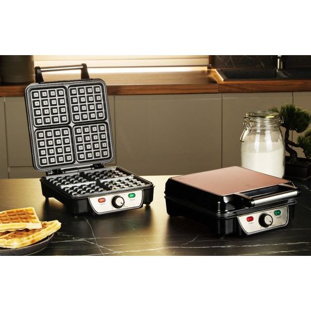 BERLINGERHAUS Vaflovač na 4 vafle Rosegold Metallic Line BH-9452