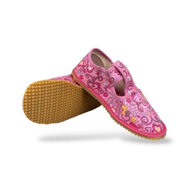 Dívčí BAREFOOT domácí obuv HP Čechtín - Srdce