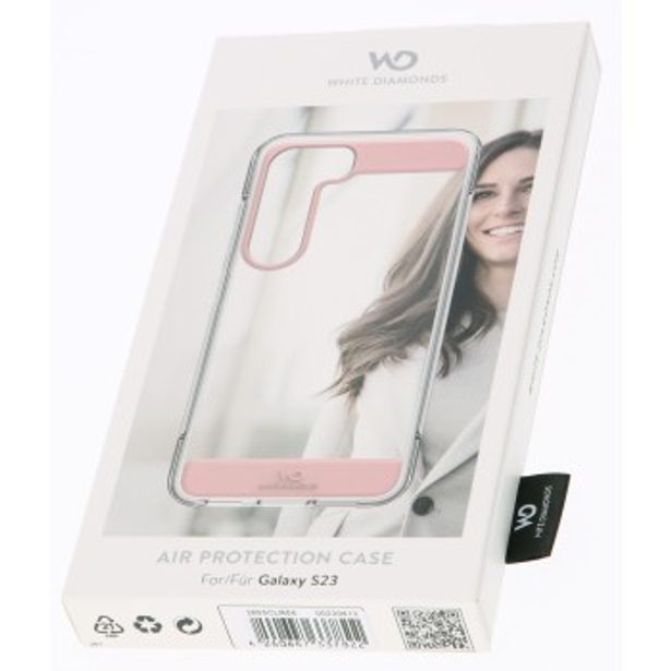 White Diamonds Air Protection, kryt pro Samsung Galaxy S23, průhledný/růžový