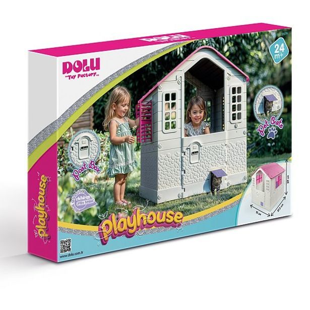 DOLU Dětský zahradní domeček, bílo-růžová