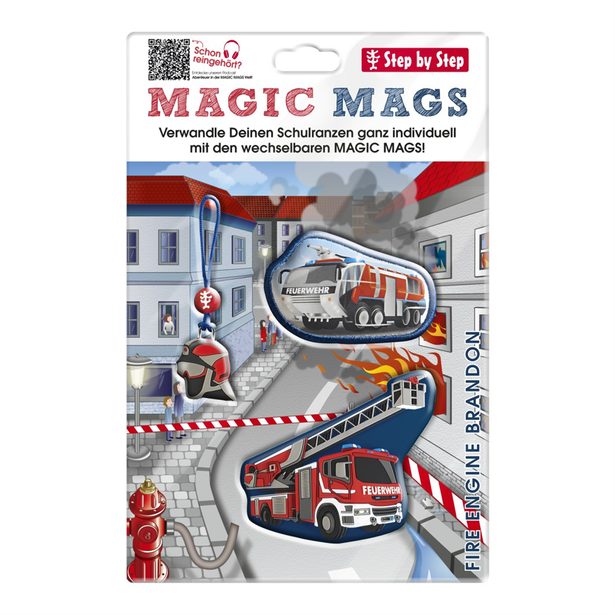 Doplňková sada obrázků MAGIC MAGS Fire Engine Brandon k aktovkám GRADE, SPACE, CLOUD, 2v1 a KID
