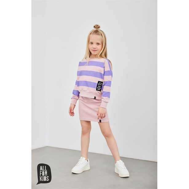 Bavlněné přiléhavé dětské šaty staro růžové