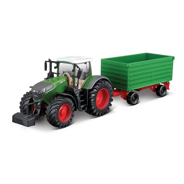 Bburago Bburago - FarmLand, Traktor se setrvačníkem s vlečkou, 10cm, assort