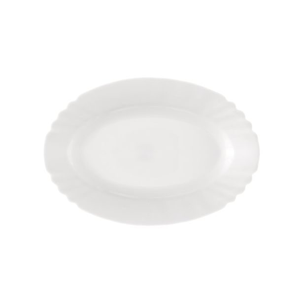 O Talíř opál. sklo servírovací LUNA vlnky ovál 23x16 cm
