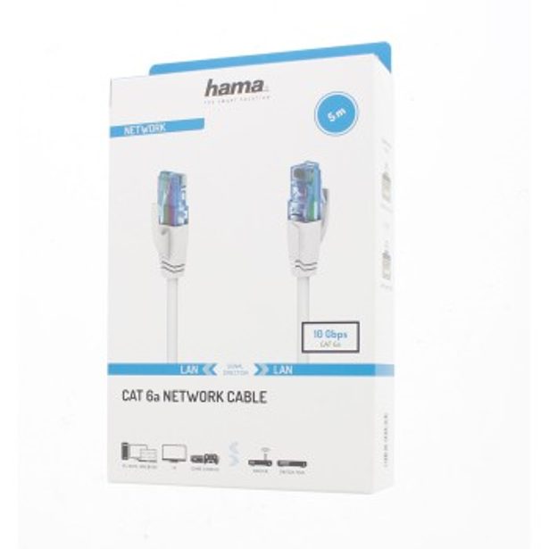 Hama síťový kabel Cat6a U/UTP RJ45 5 m, 10 Gb/s