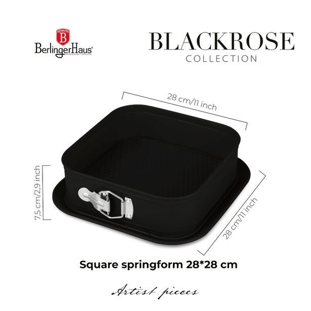 BERLINGERHAUS Forma na dort hranatá s titanovým povrchem 28 x 28 cm Matte Black Collection BH-7890