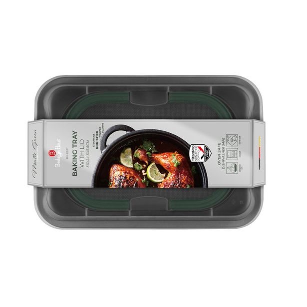 BERLINGERHAUS Plech na pečení s víkem přenosný Matte Green Collection BH-8637