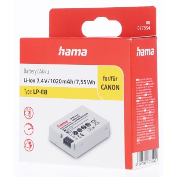 Hama fotoakumulátor typ Canon LP-E8, Li-Ion 7,4 V/1020 mAh