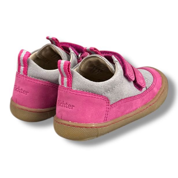 Dětská celoroční kožená obuv Richter - růžovo-šedé