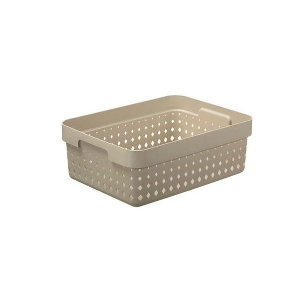 košík SEOUL M, 36x27x13cm-sv.béžový, plast