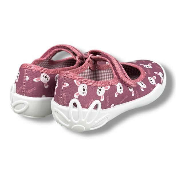 Dívčí balerínky, domácí obuv Befado - růžové, králíci