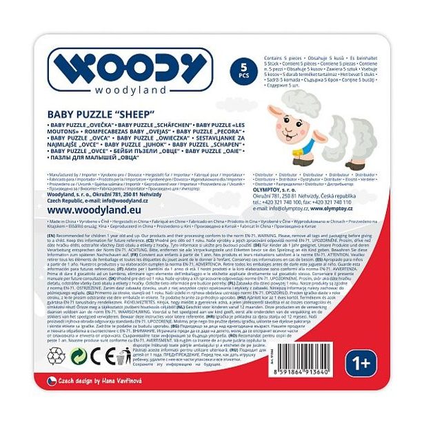 WOODY Puzzle Baby - ovečka