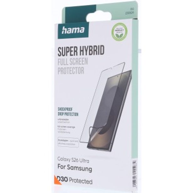Hama Super Hybrid, ochranné sklo na displej pro Samsung Galaxy S26 Ultra, licence D3O®