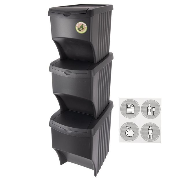 Odpadkový koš na tříděný odpad 3x22 l