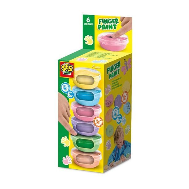 SES Prstové barvy pastelové - malé kalíšky 6 x 45ml