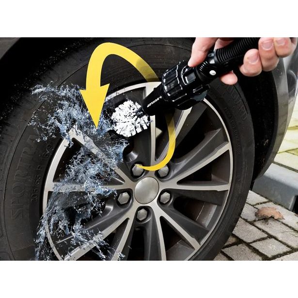 DUNLOP Kartáč na mytí kol s připojením na hadici + 2 nástavce ED-224916