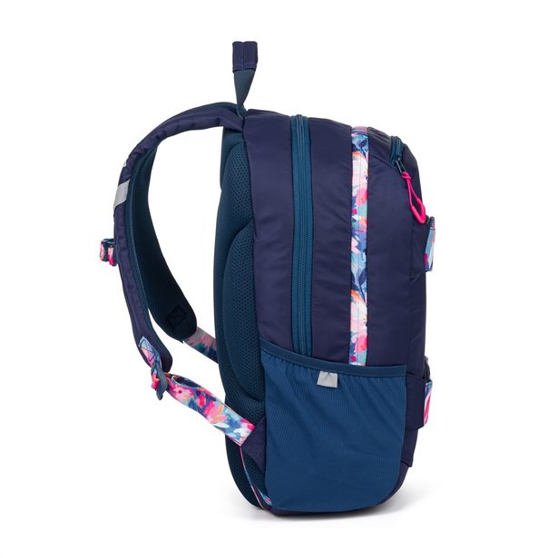Studentský batoh + etue OXY Sport Flowers Blue