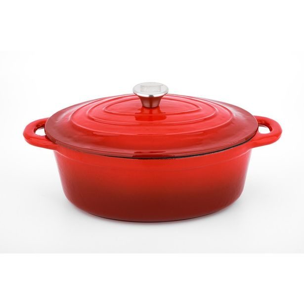 CS SOLINGEN Pekáč s poklicí litinový Xanten 37 x 22 cm červený CS-090975