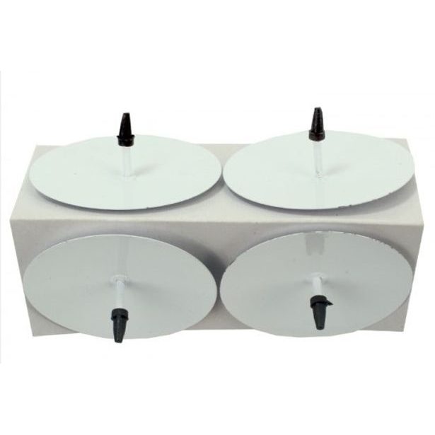 bodec- 4ks-d55mm-bílý do adv.věnce, hrot 5cm/2cm, kov