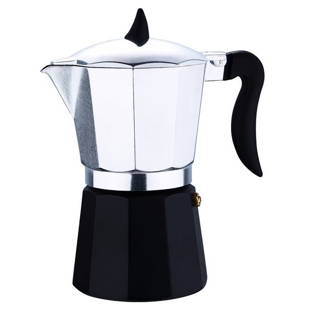 RENBERG Konvice na espresso 6 šálků černá/stříbrná RB-3201