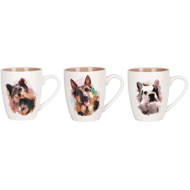 hrnek 360ml DOG ART, 3 dekory, new bone