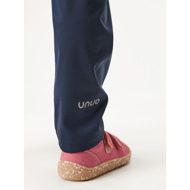 Unuo Dětské softshellové kalhoty bez zateplení pružné Sporty, Tm. Modročerná